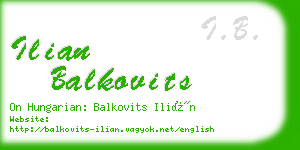 ilian balkovits business card